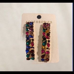 Ladies beautiful long colorful fashion earrings